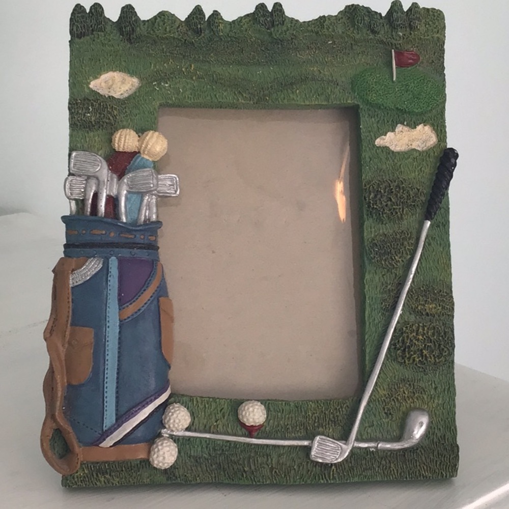 Golf motif, ceramic picture frame